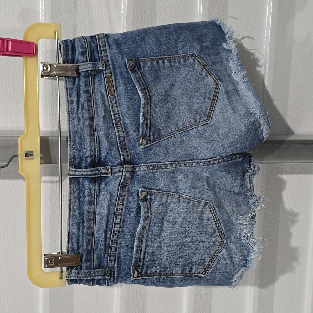 Kancan Denim Shorts Women's Small Blue Distressed - Picture 6 of 15